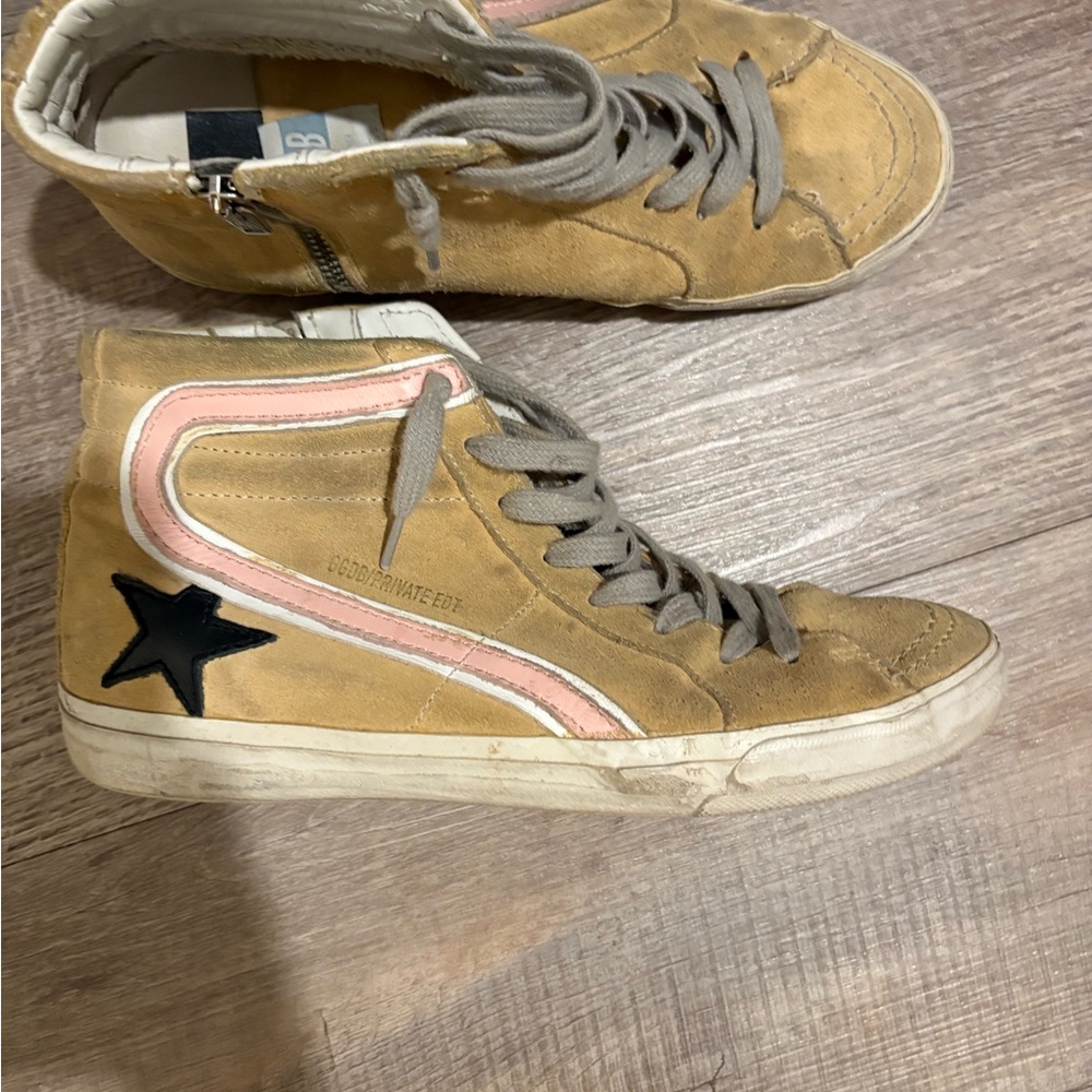 Golden Goose Beige High-Top Sneakers - Picture 2 of 4